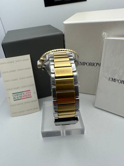 Emporio Armani Mens Diver Watch AR11361 Two Tone Stainless Steel Mens Chronograph Watch