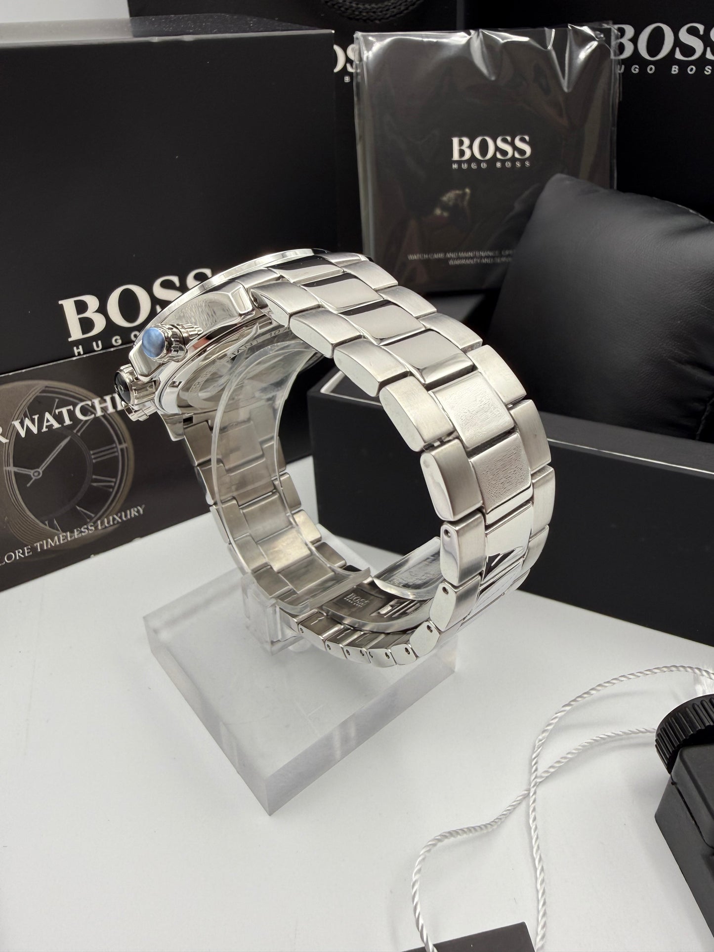 HB1512963 Men’s Chronograph Watch – Blue Dial with Silver Stainless Steel Case and Bracelet