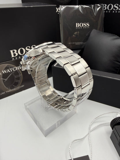 HB1512963 Men’s Chronograph Watch – Blue Dial with Silver Stainless Steel Case and Bracelet