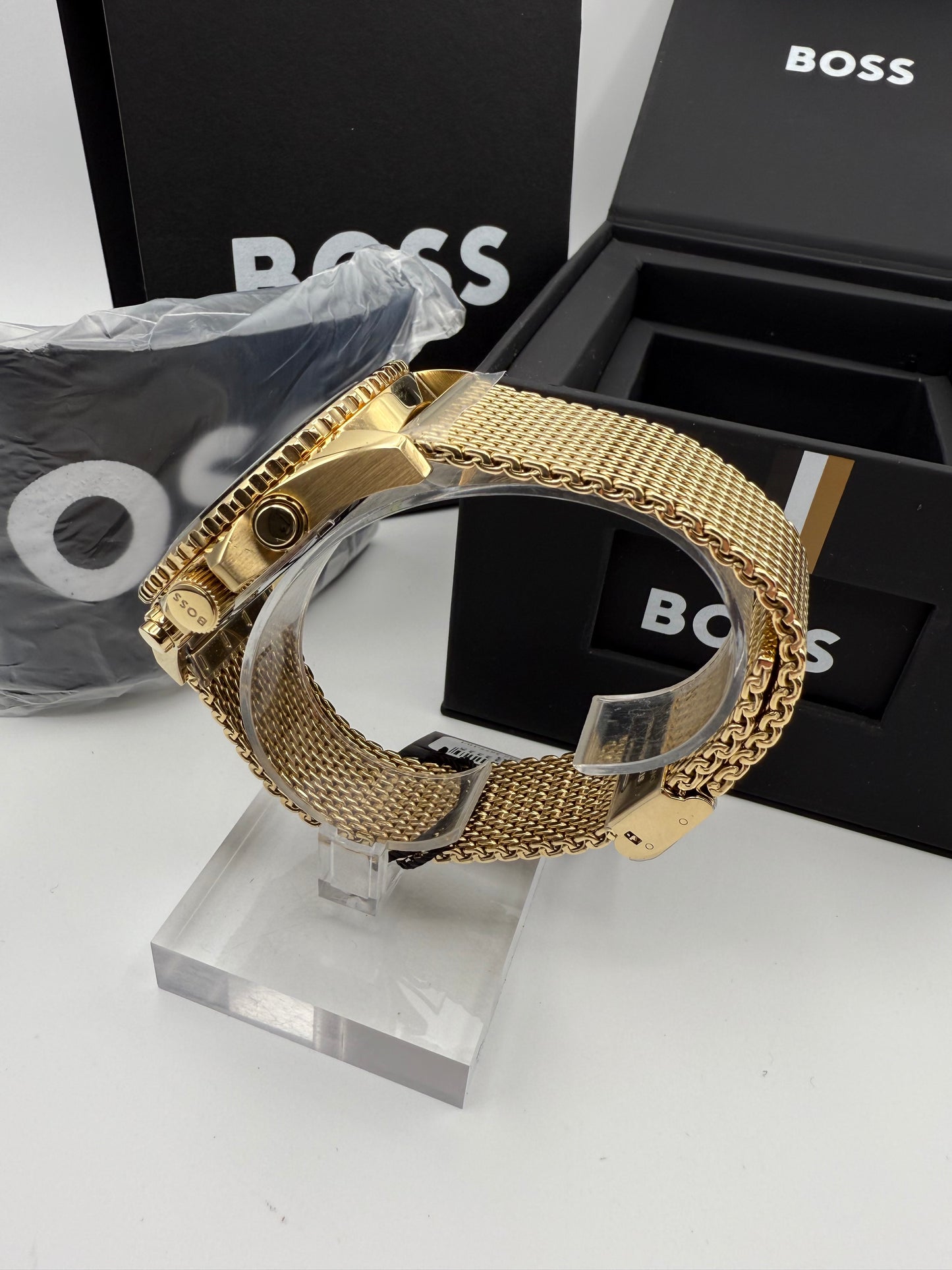 Boss 1513703 Admiral Ocean Edition Rotatable Bezel Gold Tone Stainless Steel Mens Chronograph Watch