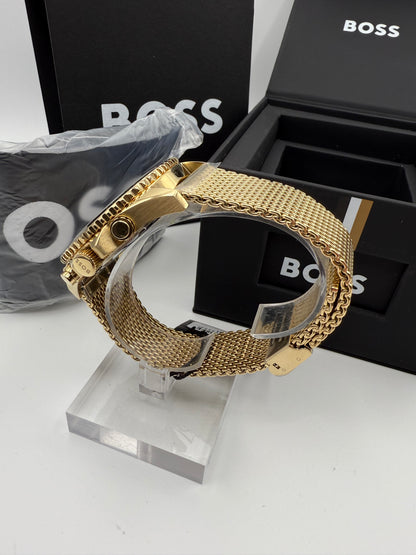 Boss 1513703 Admiral Ocean Edition Rotatable Bezel Gold Tone Stainless Steel Mens Chronograph Watch