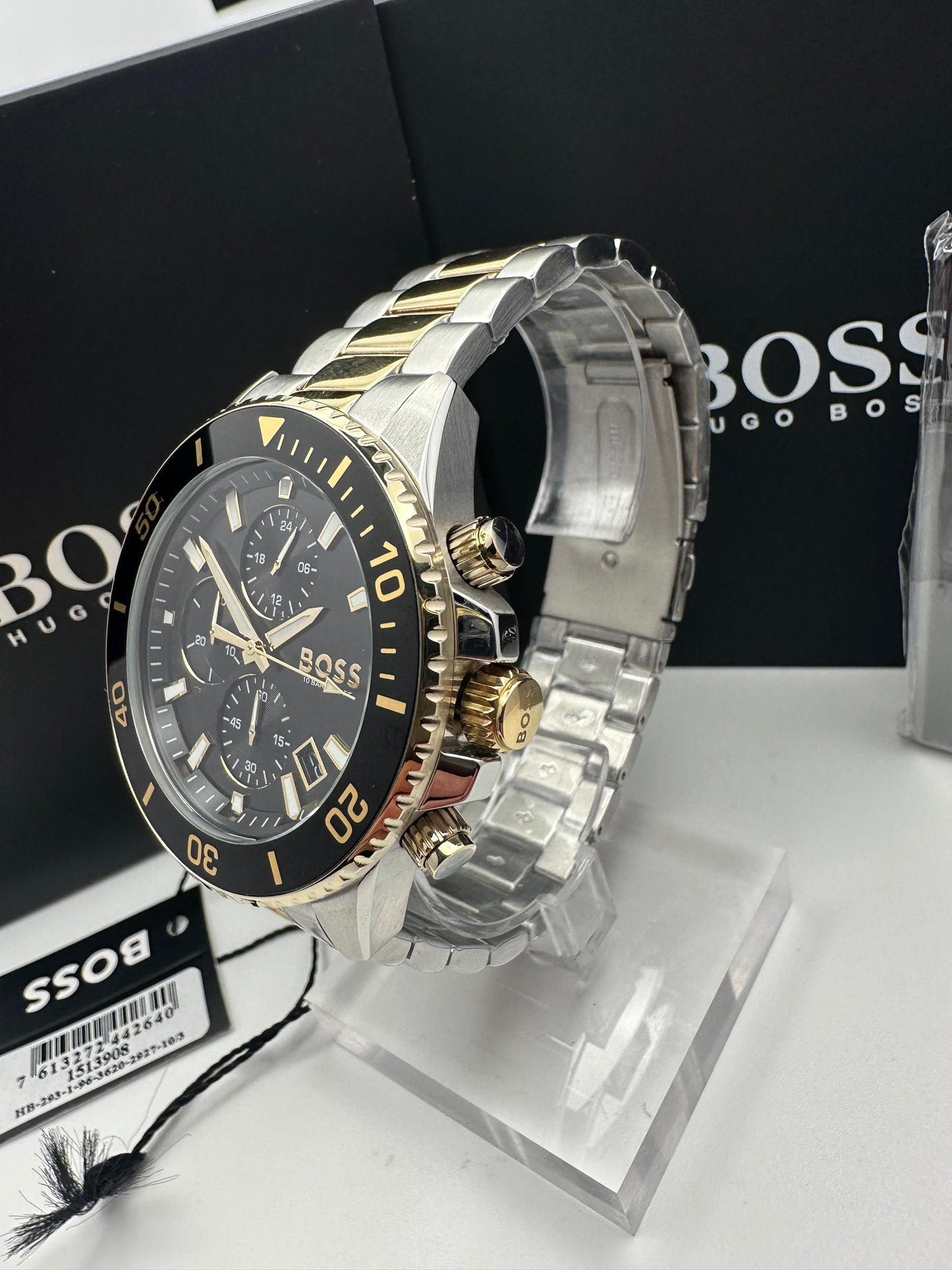 HB1513908 Admiral Black, Silver & Gold Tone Stainless Steel Mens Chronograph Watch