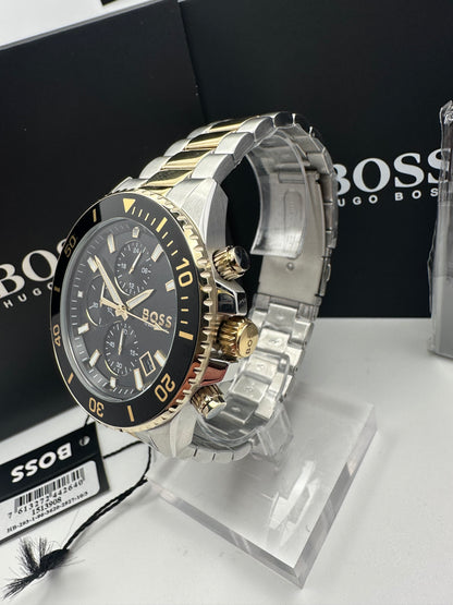 HB1513908 Admiral Black, Silver & Gold Tone Stainless Steel Mens Chronograph Watch