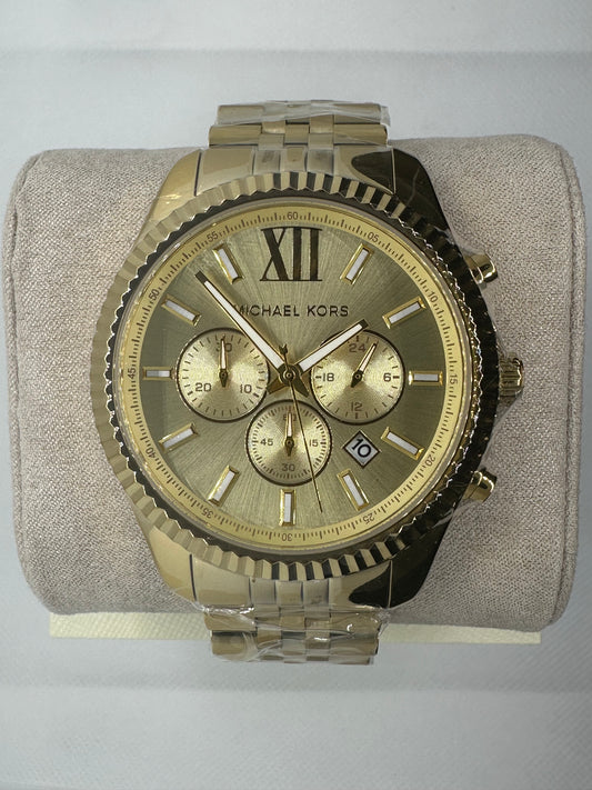 MK8281 Men’s Chronograph Watch – Gold-Tone Stainless Steel with Champagne Dial