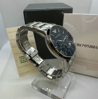 Elegant AR2448 Men’s Chronograph Watch – Sleek Stainless Steel Design