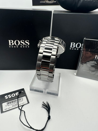 HB1513924 Allure Smokey Black Dial Silver Tone Stainless Steel Mens Chronograph Watch