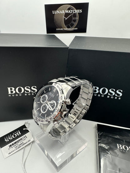 HB1512965 Ikon Black Dial Silver Tone Stainless Steel Mens Chronograph Watch