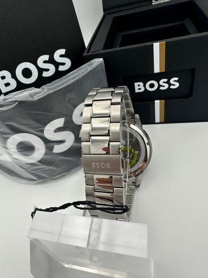 HB1513924 Allure Smokey Black Dial Silver Tone Stainless Steel Mens Chronograph Watch
