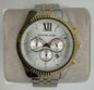 MK8344 Men’s Chronograph Watch – Sunburst Silver Dial with Stainless Steel Two-Tone Jubilee Strap