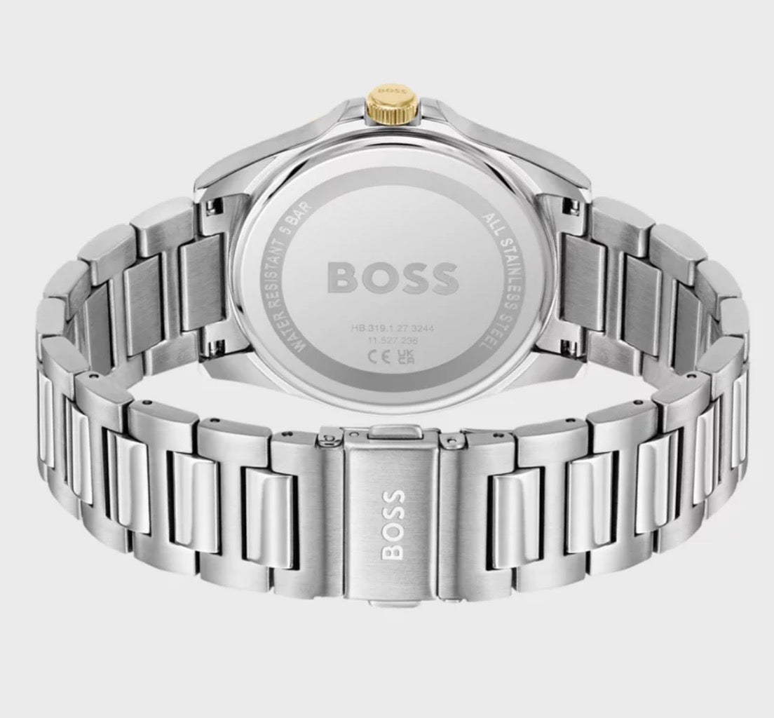 Boss 1514173 Two Tone Stainless Steel Mens Date Watch 44mm