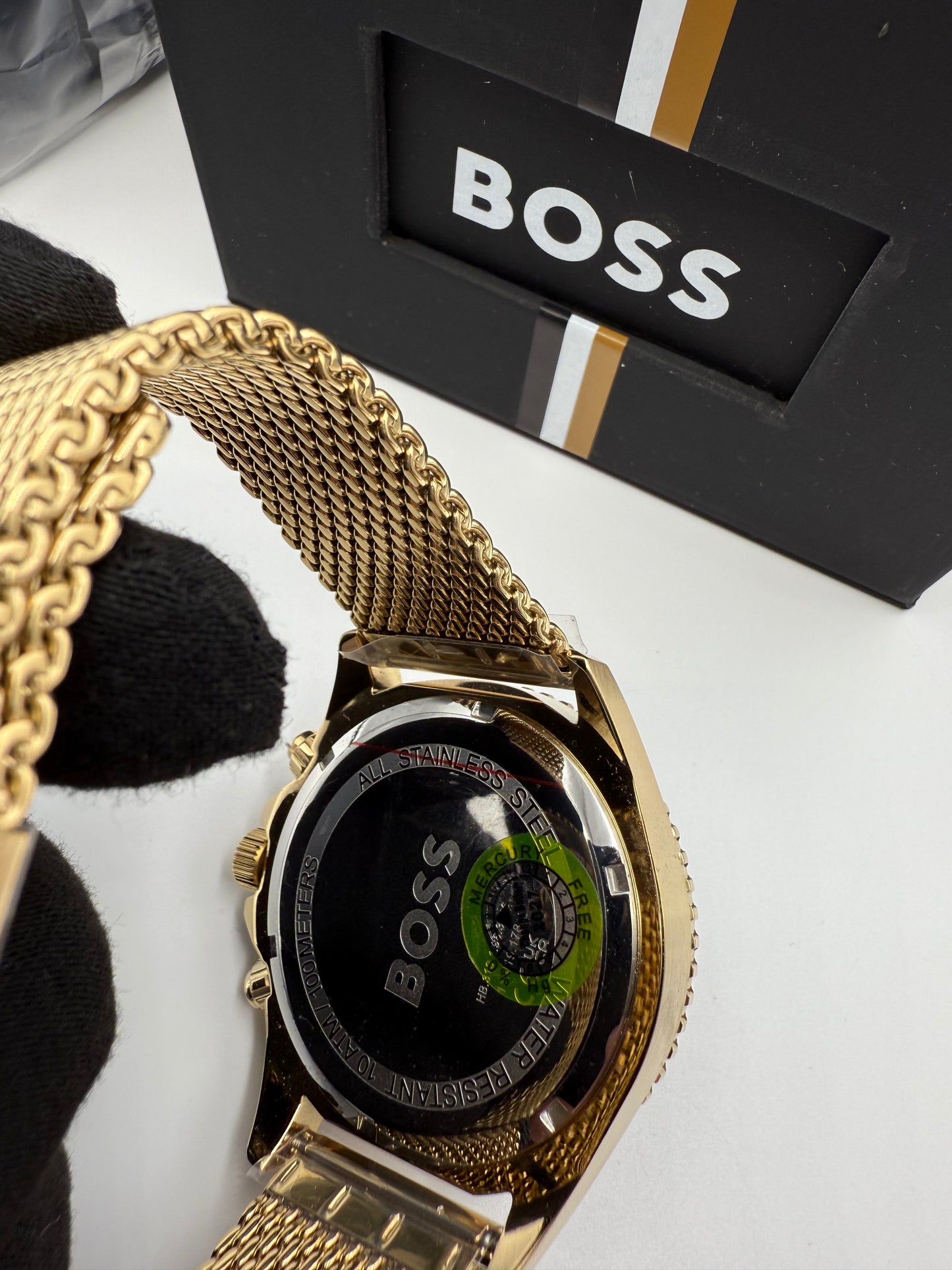 Boss 1513703 Admiral Ocean Edition Rotatable Bezel Gold Tone Stainless Steel Mens Chronograph Watch