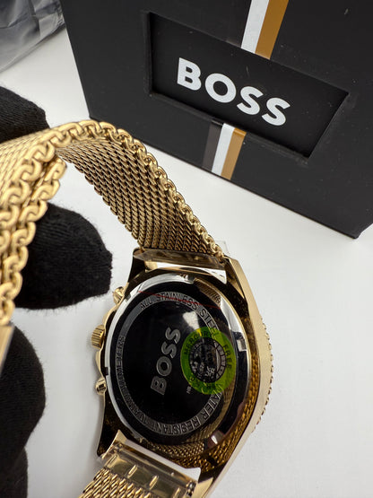 Boss 1513703 Admiral Ocean Edition Rotatable Bezel Gold Tone Stainless Steel Mens Chronograph Watch