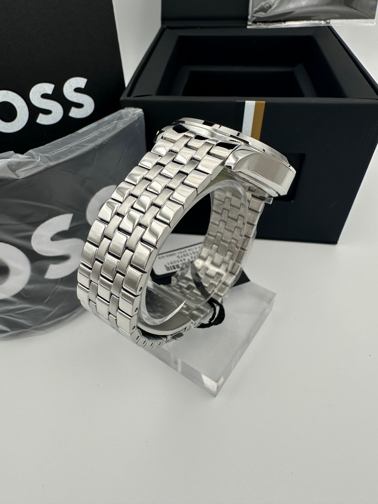 Boss 1513975 Green Dial Silver Tone Bracelet Stainless Steel Mens Chronograph Watch