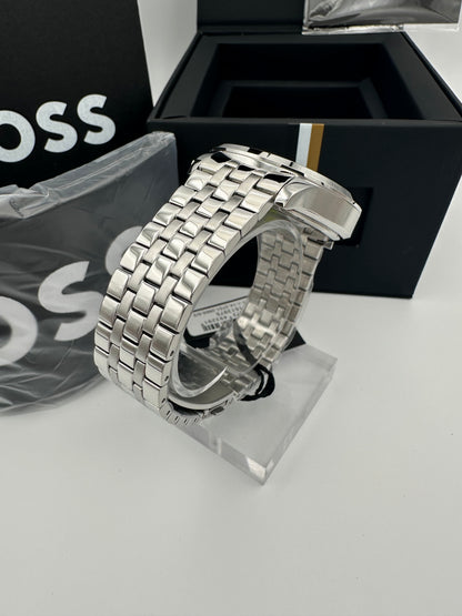 Boss 1513975 Green Dial Silver Tone Bracelet Stainless Steel Mens Chronograph Watch