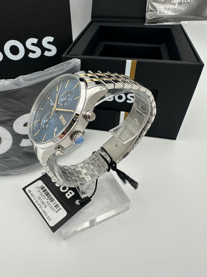 Boss Champion 1513976 Blue Dial Two Tone Mens Chronograph Watch