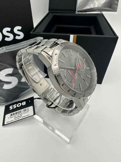 HB1513924 Allure Smokey Black Dial Silver Tone Stainless Steel Mens Chronograph Watch