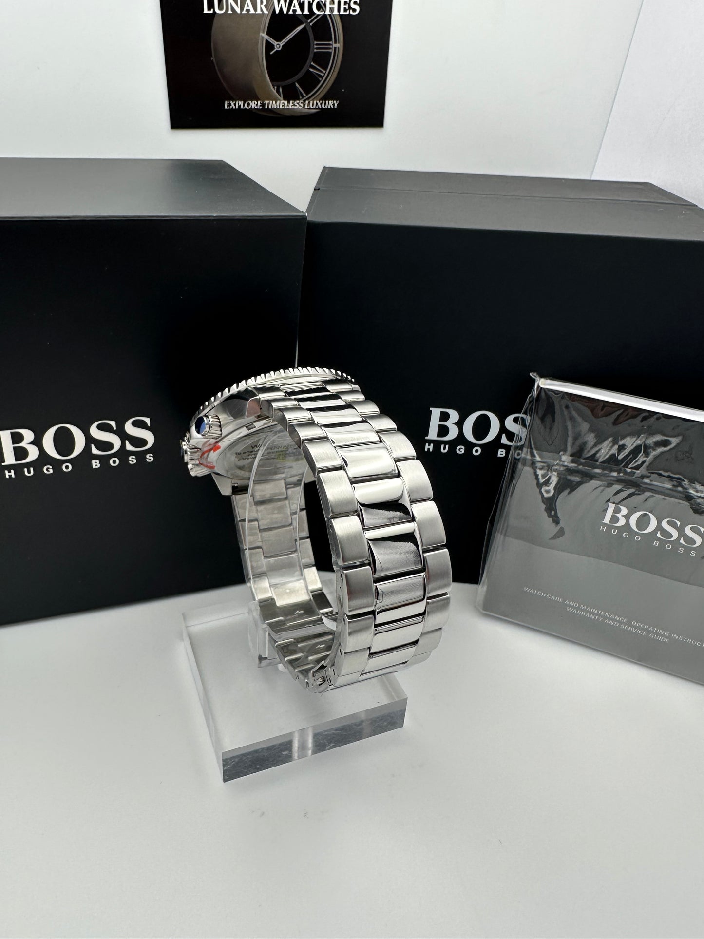 HB1513907 Admiral Blue Dial Silver Tone Stainless Steel Mens Chronograph Watch