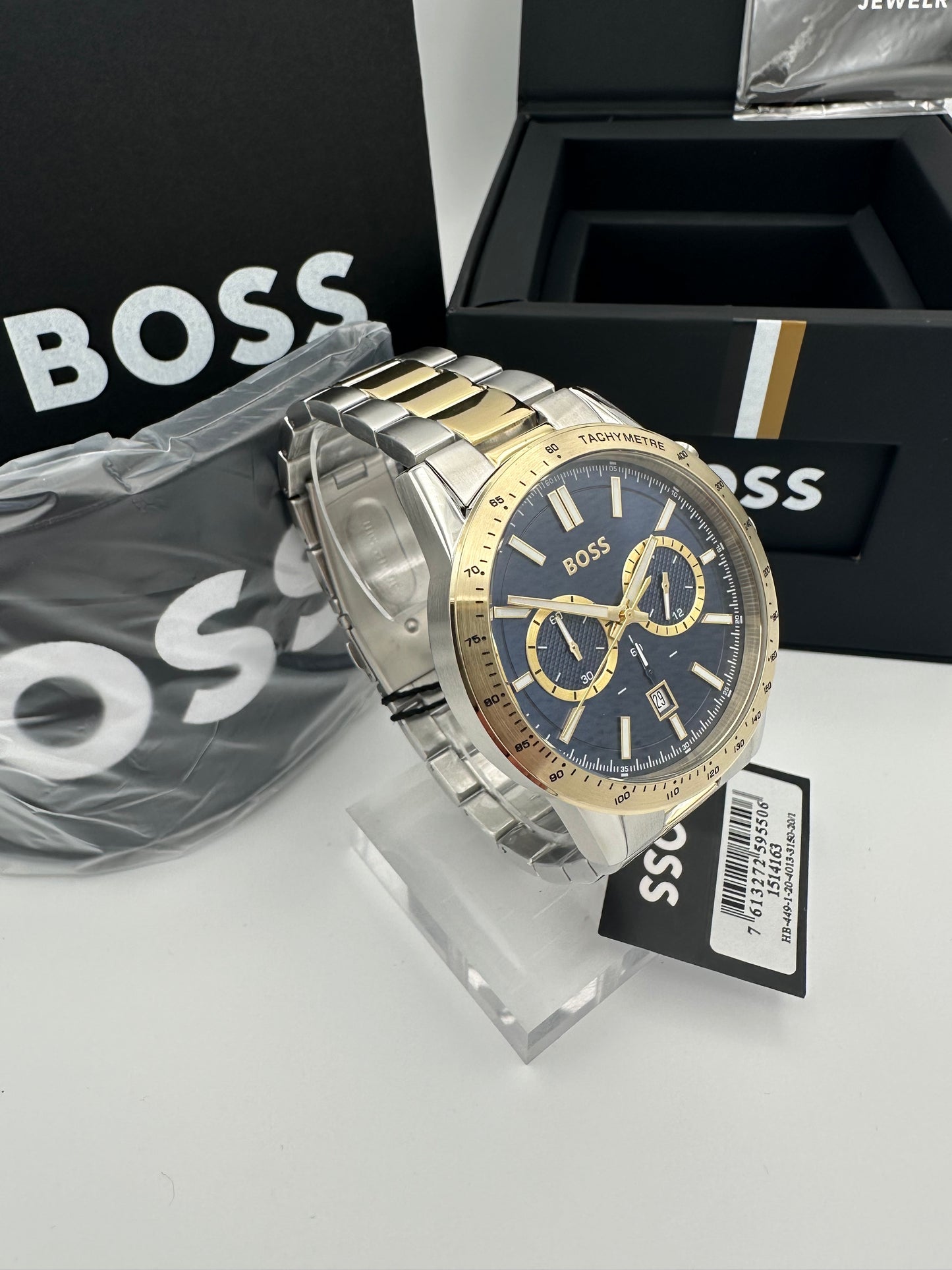 BOSS Allure 1514163 Blue Dial Two-Tone Stainless Steel Mens Chronograph Watch