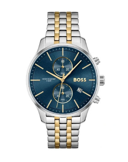 Boss Champion 1513976 Blue Dial Two Tone Mens Chronograph Watch