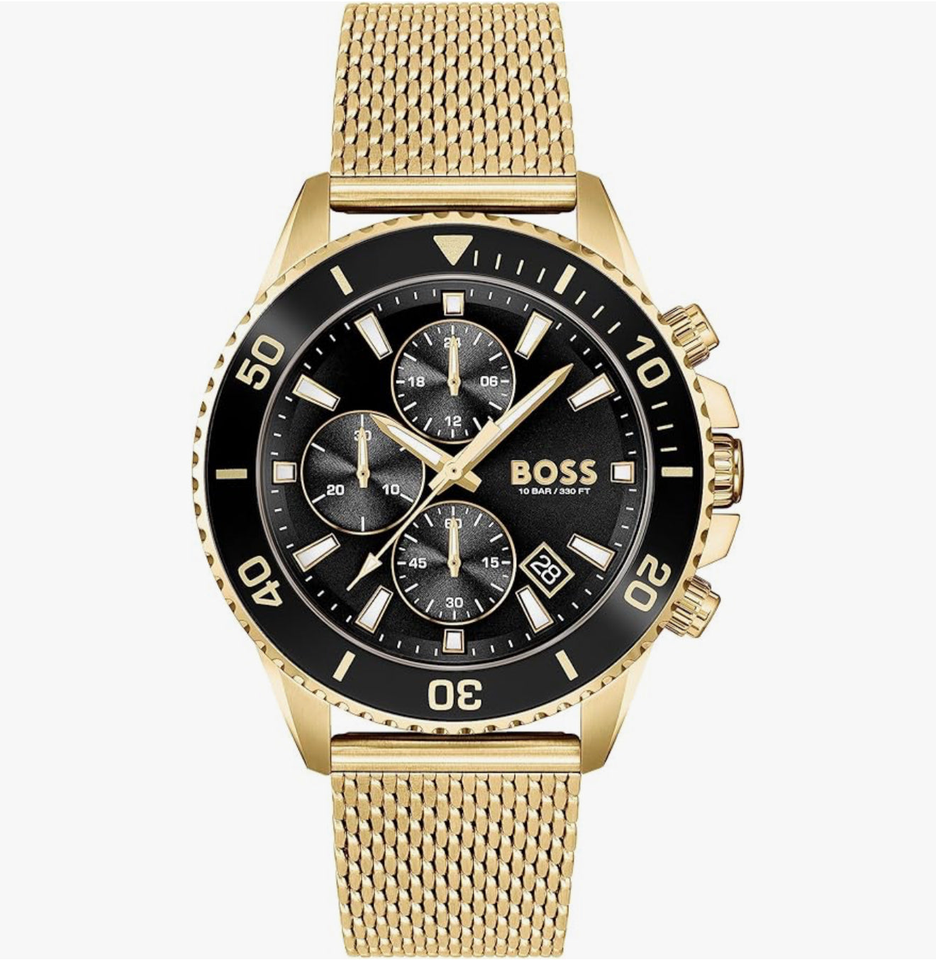Boss 1513703 Admiral Ocean Edition Rotatable Bezel Gold Tone Stainless Steel Mens Chronograph Watch