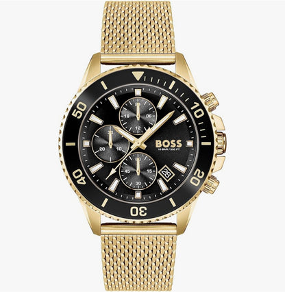 Boss 1513703 Admiral Ocean Edition Rotatable Bezel Gold Tone Stainless Steel Mens Chronograph Watch