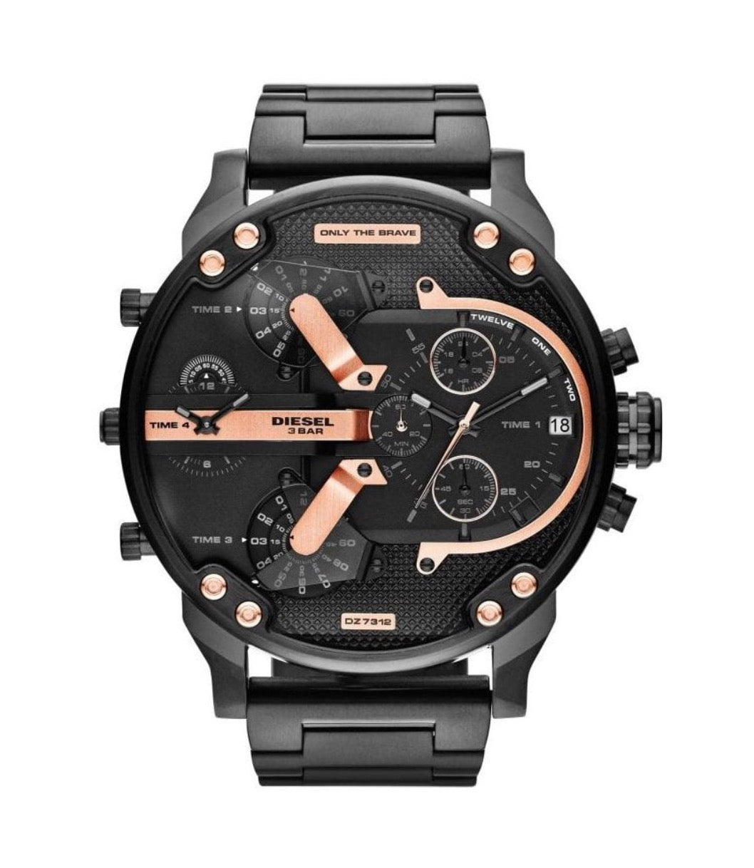 Diesel Daddy 2.0 DZ7312 – Black & Rose Gold Chronograph Mens Watch 57mm