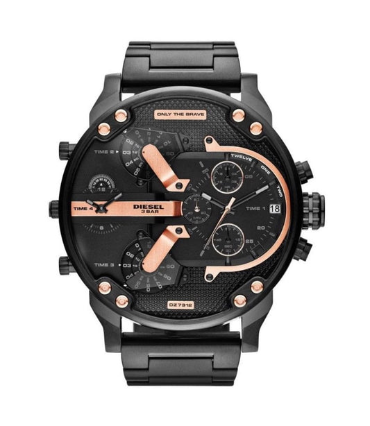 Diesel Daddy 2.0 DZ7312 – Black & Rose Gold Chronograph Mens Watch 57mm